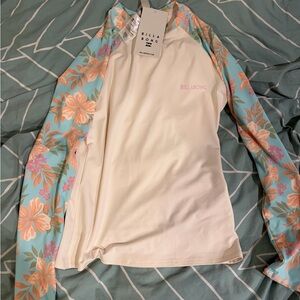 Billabong Floral big wave Rash Guard size S nwt